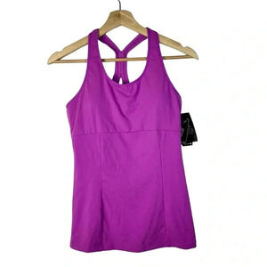 Marika Tek Purple Y Racerback Padded Athletic Tank Top S